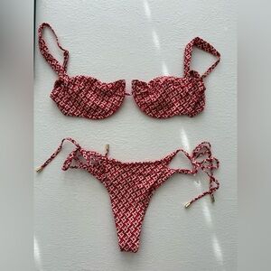 MONDAY swimwear lattice geo set M